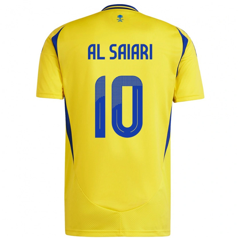 Danxen Hombre Camiseta Mubarkh Al-Saiari #10 Amarillo Azul 1ª Equipación 2024/25 La Camisa