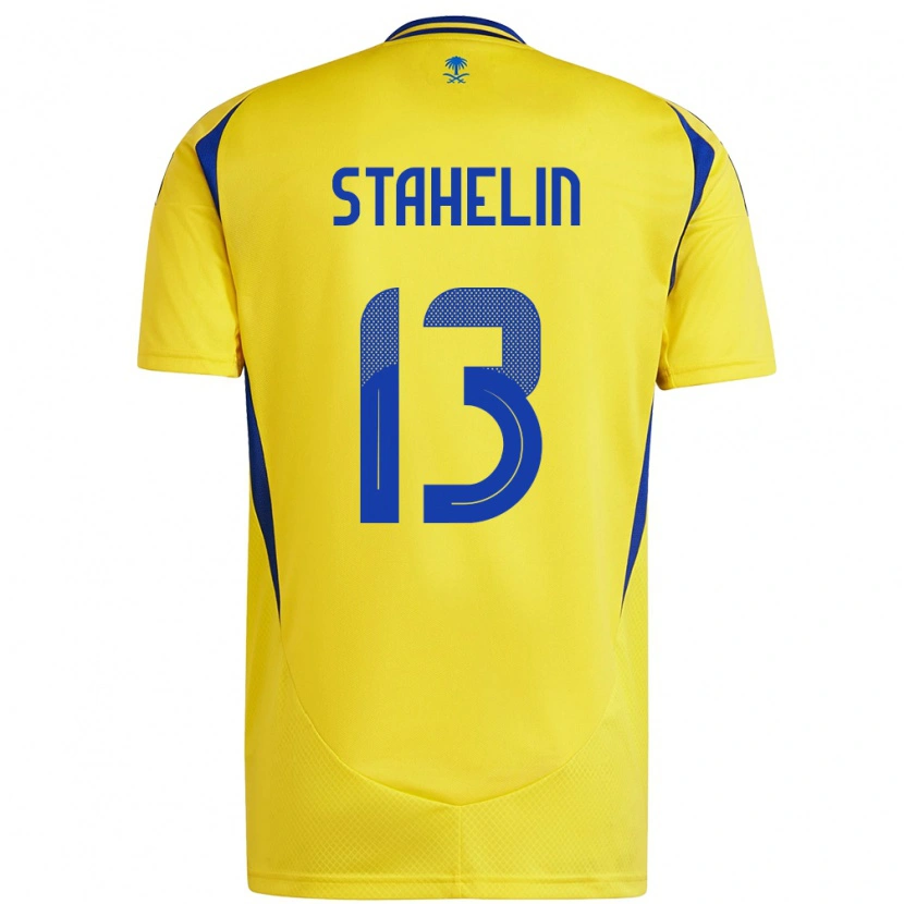 Danxen Hombre Camiseta Izabela Stahelin #13 Amarillo Azul 1ª Equipación 2024/25 La Camisa