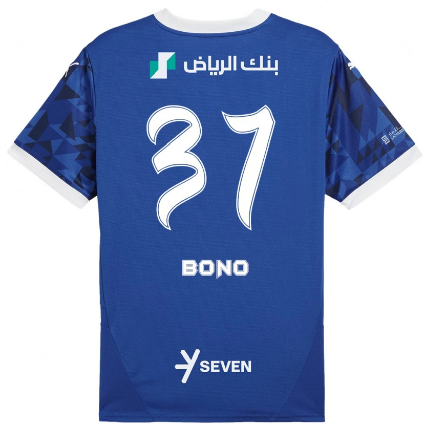 Danxen Hombre Camiseta Bono #37 Azul Oscuro Blanco 1ª Equipación 2024/25 La Camisa