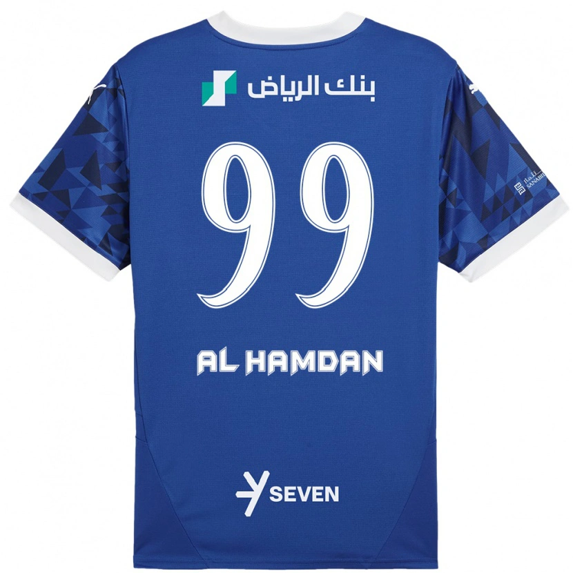 Danxen Hombre Camiseta Abdullah Al-Hamdan #99 Azul Oscuro Blanco 1ª Equipación 2024/25 La Camisa