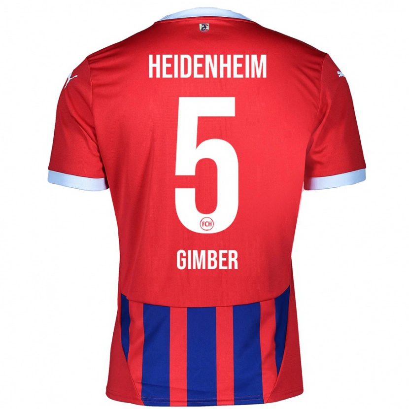 Danxen Hombre Camiseta Benedikt Gimber #5 Rojo Azul 1ª Equipación 2024/25 La Camisa