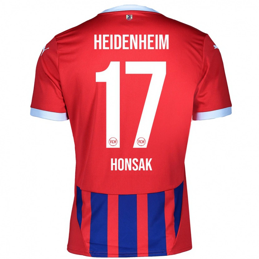 Danxen Hombre Camiseta Mathias Honsak #17 Rojo Azul 1ª Equipación 2024/25 La Camisa