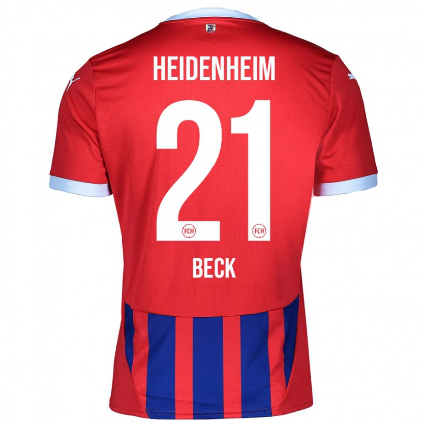 Danxen Hombre Camiseta Adrian Beck #21 Rojo Azul 1ª Equipación 2024/25 La Camisa