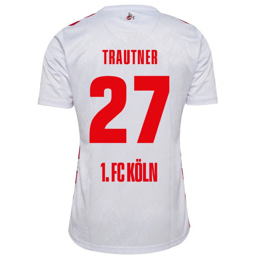 Danxen Hombre Camiseta Tobias Trautner #27 Blanco Rojo 1ª Equipación 2024/25 La Camisa