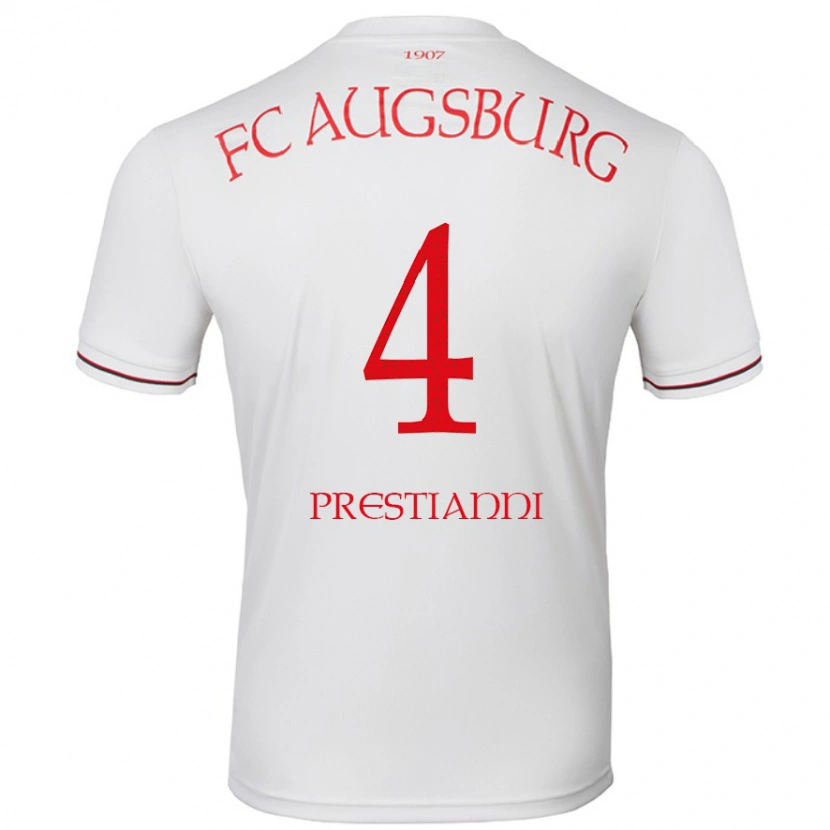 Danxen Hombre Camiseta Luis Prestianni #4 Blanco 1ª Equipación 2024/25 La Camisa