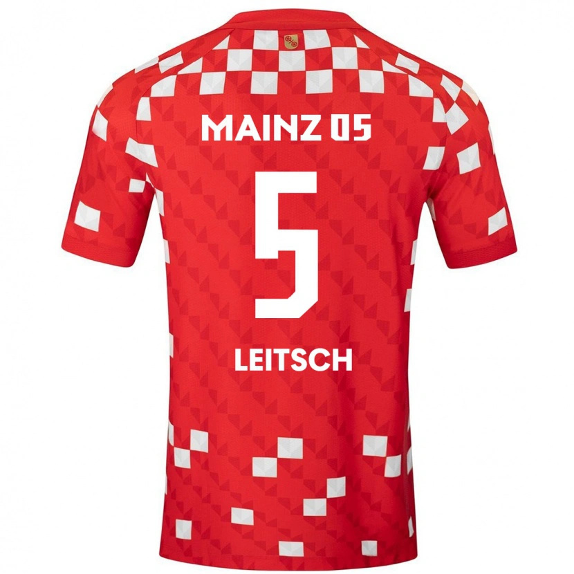 Danxen Hombre Camiseta Maxim Leitsch #5 Blanco Rojo 1ª Equipación 2024/25 La Camisa