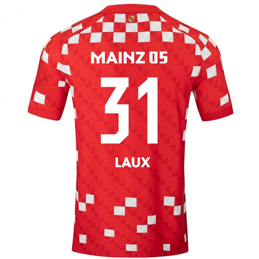 Danxen Hombre Camiseta Lucas Laux #31 Blanco Rojo 1ª Equipación 2024/25 La Camisa