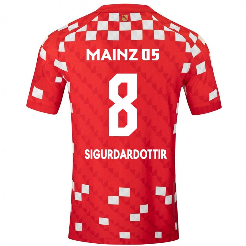 Danxen Hombre Camiseta Heiðrún Sigurðardóttir #8 Blanco Rojo 1ª Equipación 2024/25 La Camisa