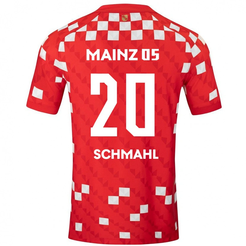 Danxen Hombre Camiseta Laura Schmahl #20 Blanco Rojo 1ª Equipación 2024/25 La Camisa