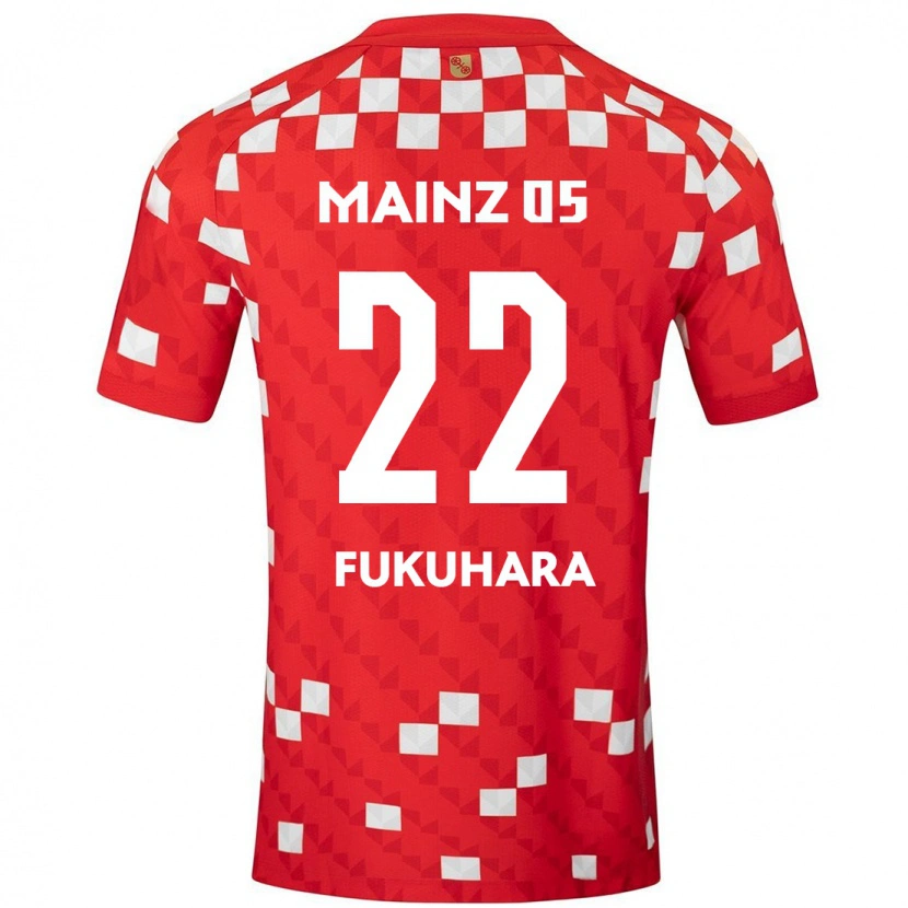 Danxen Hombre Camiseta Yuuka Fukuhara #22 Blanco Rojo 1ª Equipación 2024/25 La Camisa