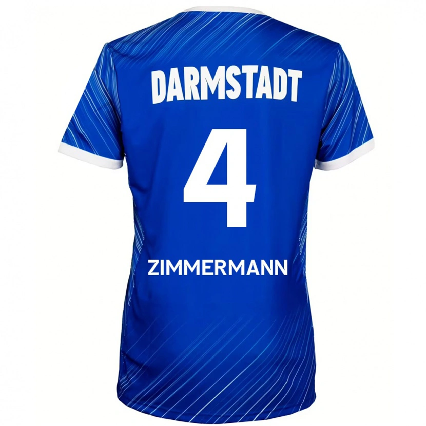 Danxen Hombre Camiseta Christoph Zimmermann #4 Azul Blanco 1ª Equipación 2024/25 La Camisa