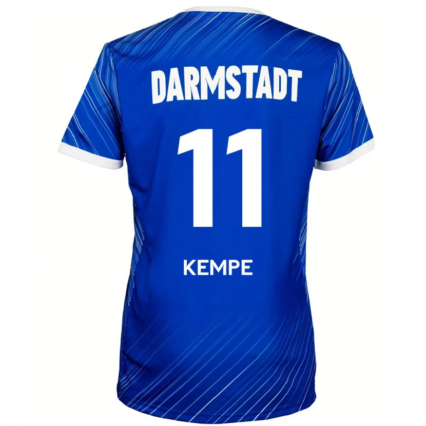 Danxen Hombre Camiseta Tobias Kempe #11 Azul Blanco 1ª Equipación 2024/25 La Camisa