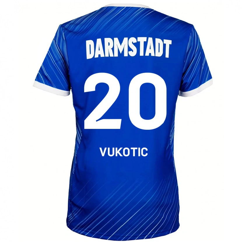 Danxen Hombre Camiseta Aleksandar Vukotic #20 Azul Blanco 1ª Equipación 2024/25 La Camisa