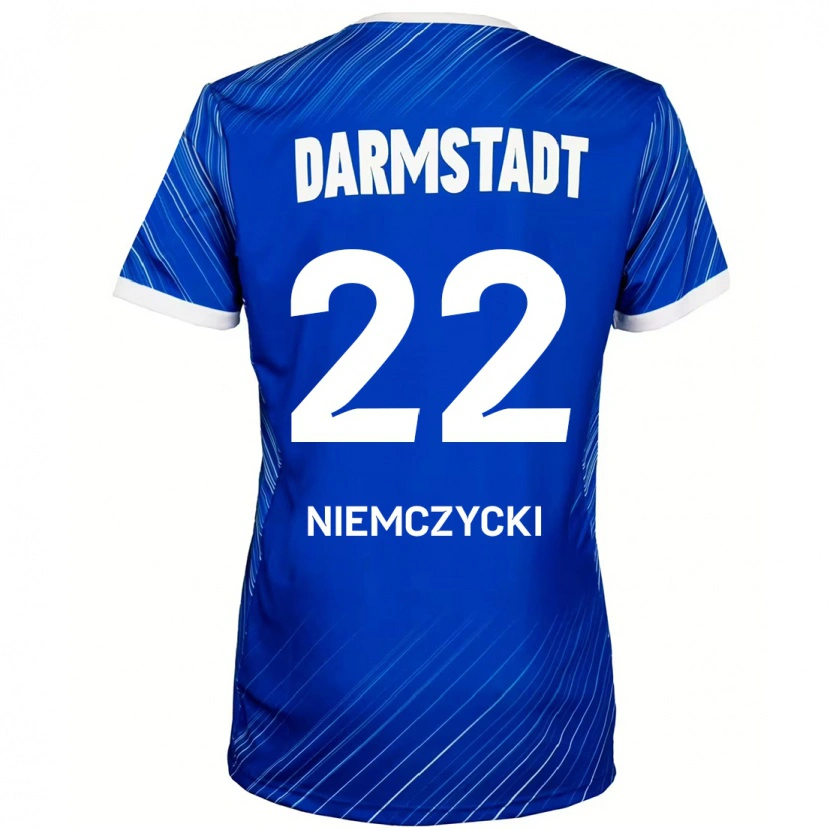 Danxen Hombre Camiseta Karol Niemczycki #22 Azul Blanco 1ª Equipación 2024/25 La Camisa