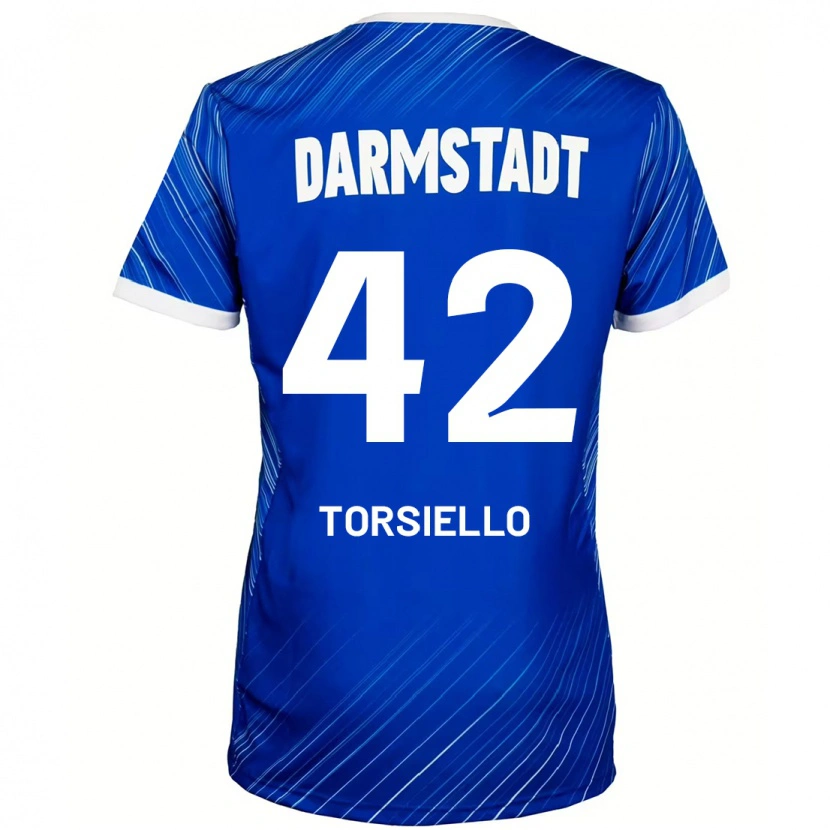 Danxen Hombre Camiseta Fabio Torsiello #42 Azul Blanco 1ª Equipación 2024/25 La Camisa