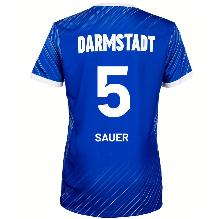 Danxen Hombre Camiseta Tino Sauer #5 Azul Blanco 1ª Equipación 2024/25 La Camisa