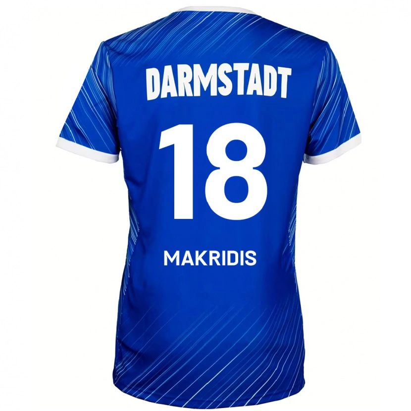 Danxen Hombre Camiseta Georgios Makridis #18 Azul Blanco 1ª Equipación 2024/25 La Camisa