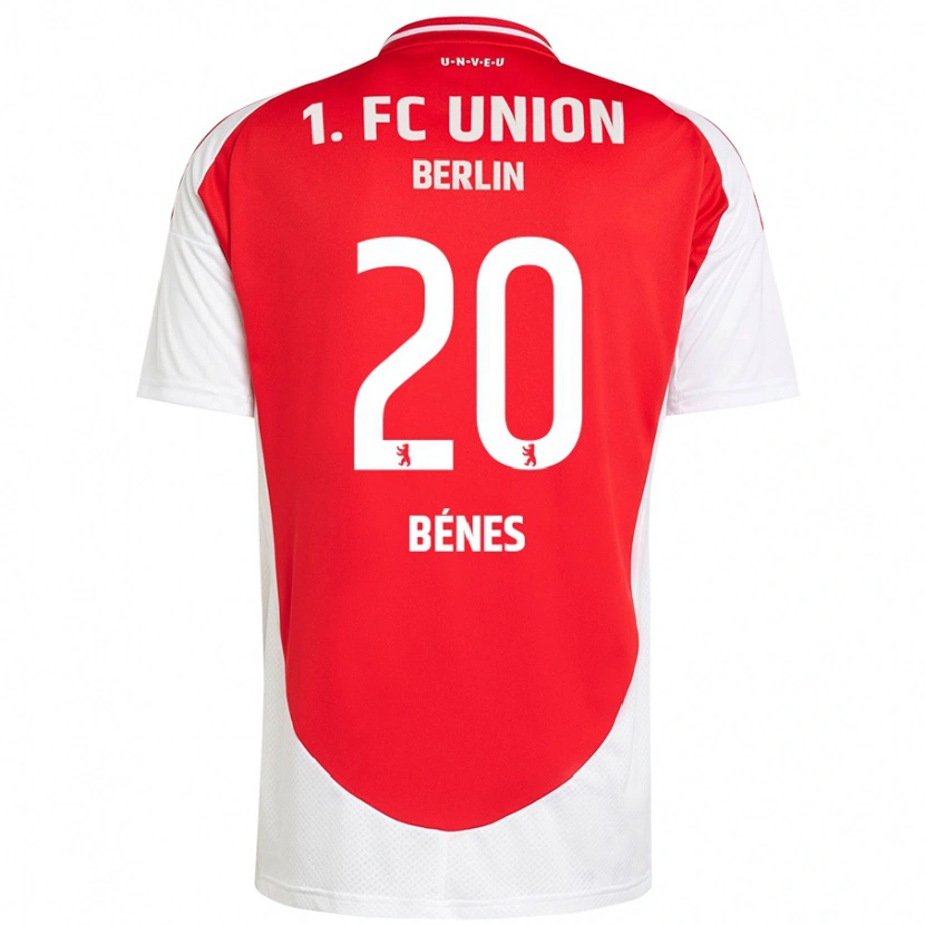 Danxen Hombre Camiseta László Bénes #20 Rojo Blanco 1ª Equipación 2024/25 La Camisa