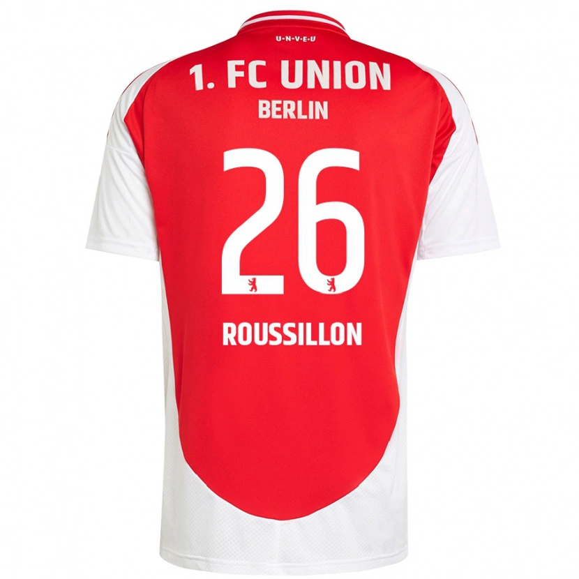 Danxen Hombre Camiseta Jérôme Roussillon #26 Rojo Blanco 1ª Equipación 2024/25 La Camisa