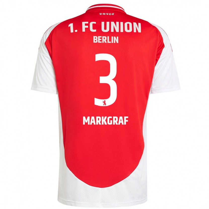 Danxen Hombre Camiseta Andrik Markgraf #3 Rojo Blanco 1ª Equipación 2024/25 La Camisa