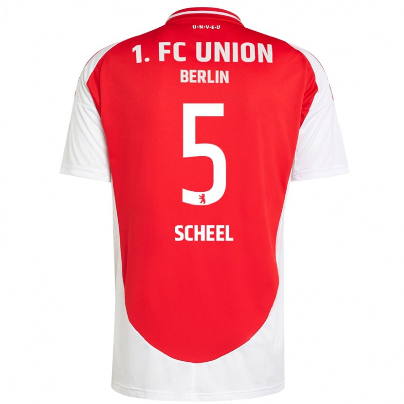 Danxen Hombre Camiseta Luca Scheel #5 Rojo Blanco 1ª Equipación 2024/25 La Camisa