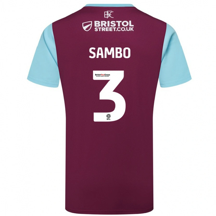 Danxen Hombre Camiseta Shurandy Sambo #3 Borgoña Azul Cielo 1ª Equipación 2024/25 La Camisa