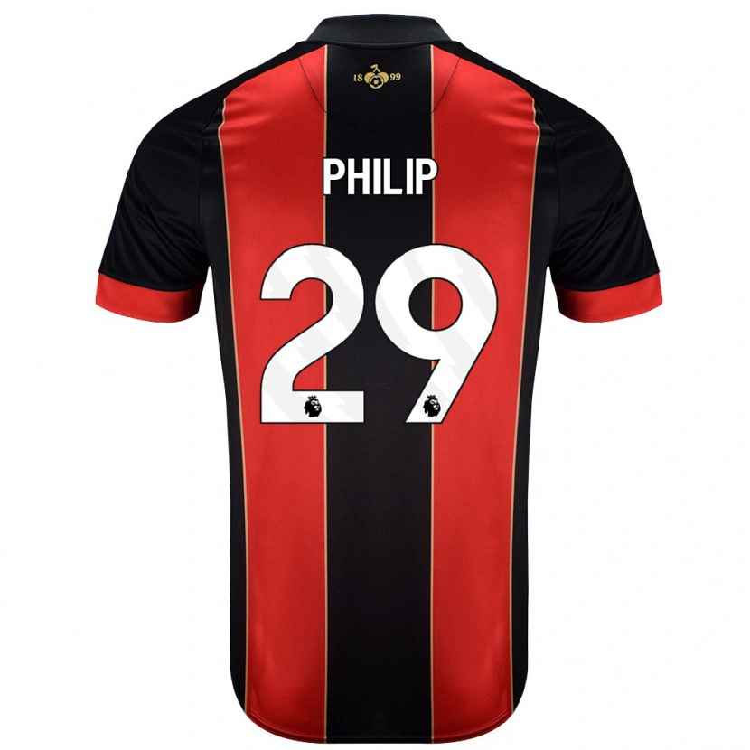 Danxen Hombre Camiseta Philip Billing #29 Rojo Negro 1ª Equipación 2024/25 La Camisa