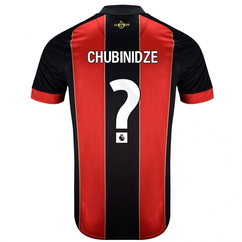 Danxen Hombre Camiseta George Chubinidze #0 Rojo Negro 1ª Equipación 2024/25 La Camisa