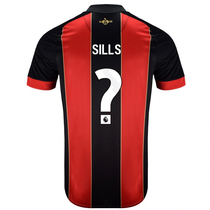 Danxen Hombre Camiseta Ethan Sills #0 Rojo Negro 1ª Equipación 2024/25 La Camisa