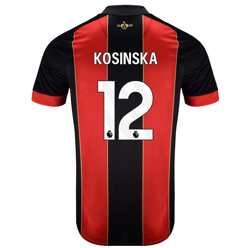 Danxen Hombre Camiseta Daniela Kosinska #12 Rojo Negro 1ª Equipación 2024/25 La Camisa