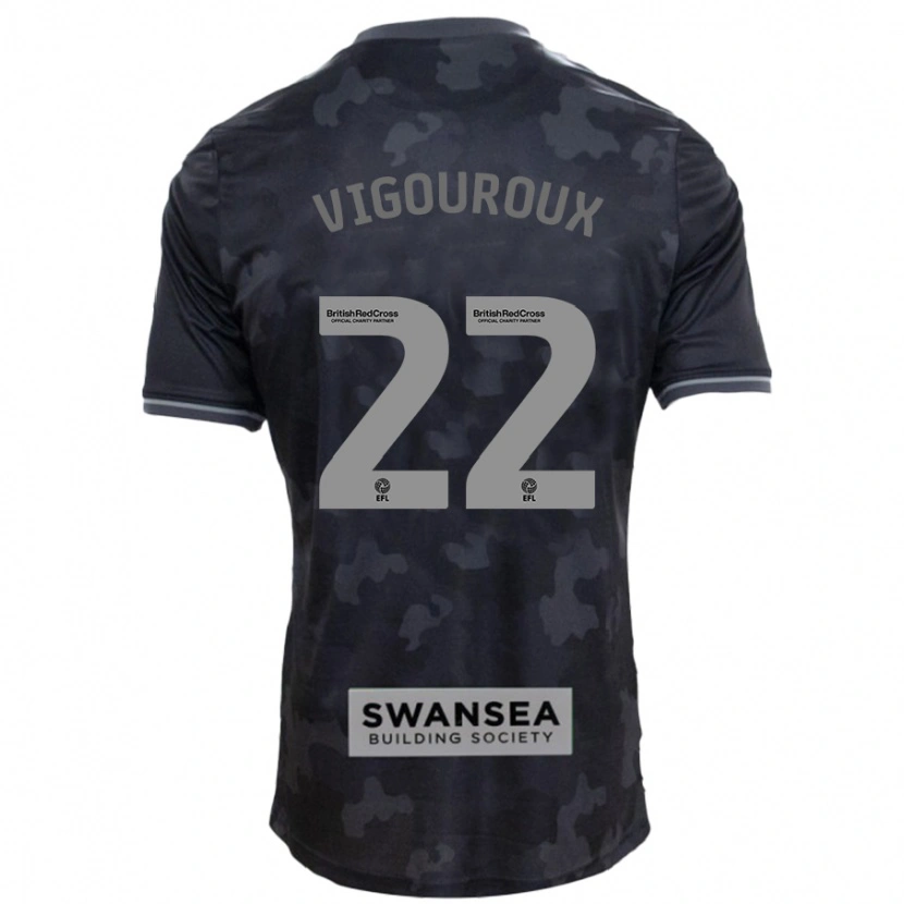 Danxen Hombre Camiseta Lawrence Vigouroux #22 Negro 2ª Equipación 2024/25 La Camisa