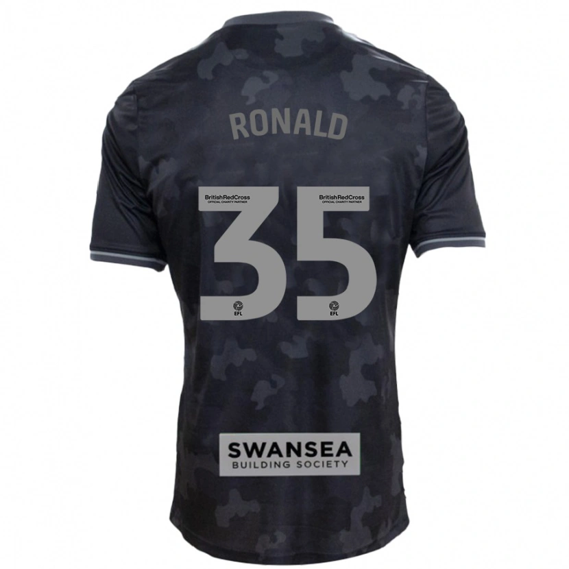 Danxen Hombre Camiseta Ronald #35 Negro 2ª Equipación 2024/25 La Camisa