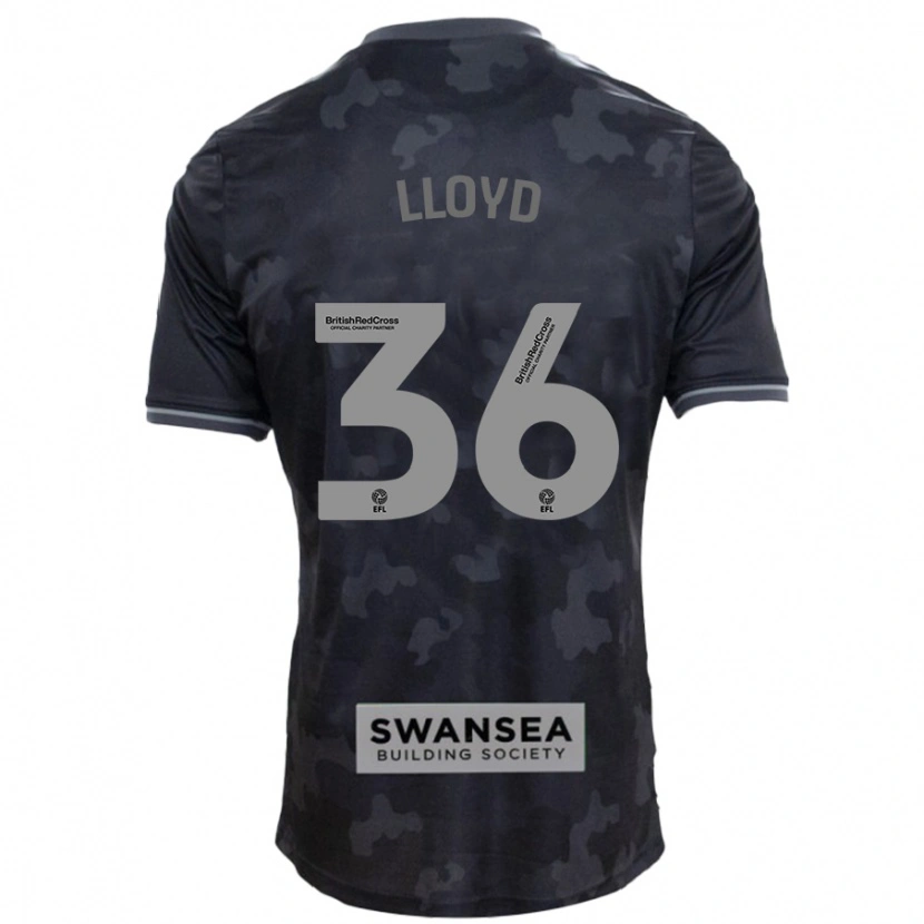 Danxen Hombre Camiseta Ben Lloyd #36 Negro 2ª Equipación 2024/25 La Camisa