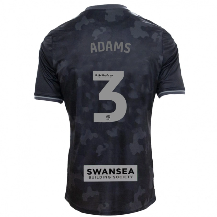 Danxen Hombre Camiseta Sarah Adams #3 Negro 2ª Equipación 2024/25 La Camisa