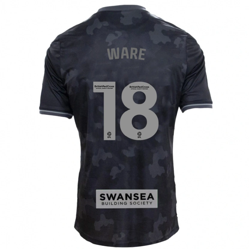 Danxen Hombre Camiseta Phoebe Ware #18 Negro 2ª Equipación 2024/25 La Camisa