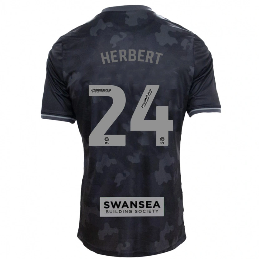 Danxen Hombre Camiseta Chelsea Herbert #24 Negro 2ª Equipación 2024/25 La Camisa