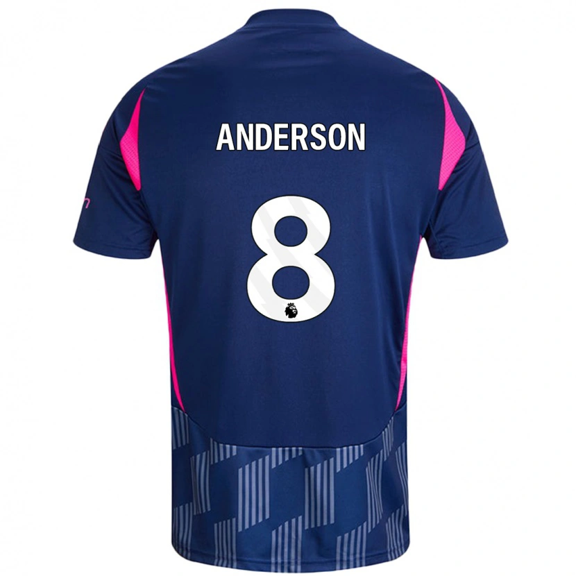 Danxen Hombre Camiseta Elliot Anderson #8 Azul Real Rosa 2ª Equipación 2024/25 La Camisa