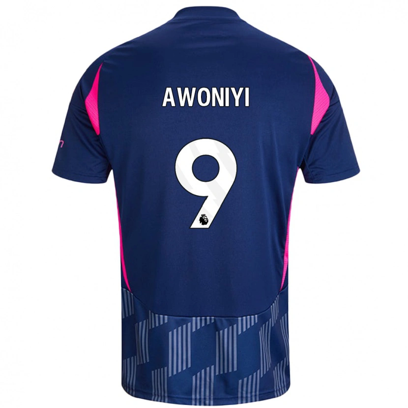 Danxen Hombre Camiseta Taiwo Awoniyi #9 Azul Real Rosa 2ª Equipación 2024/25 La Camisa