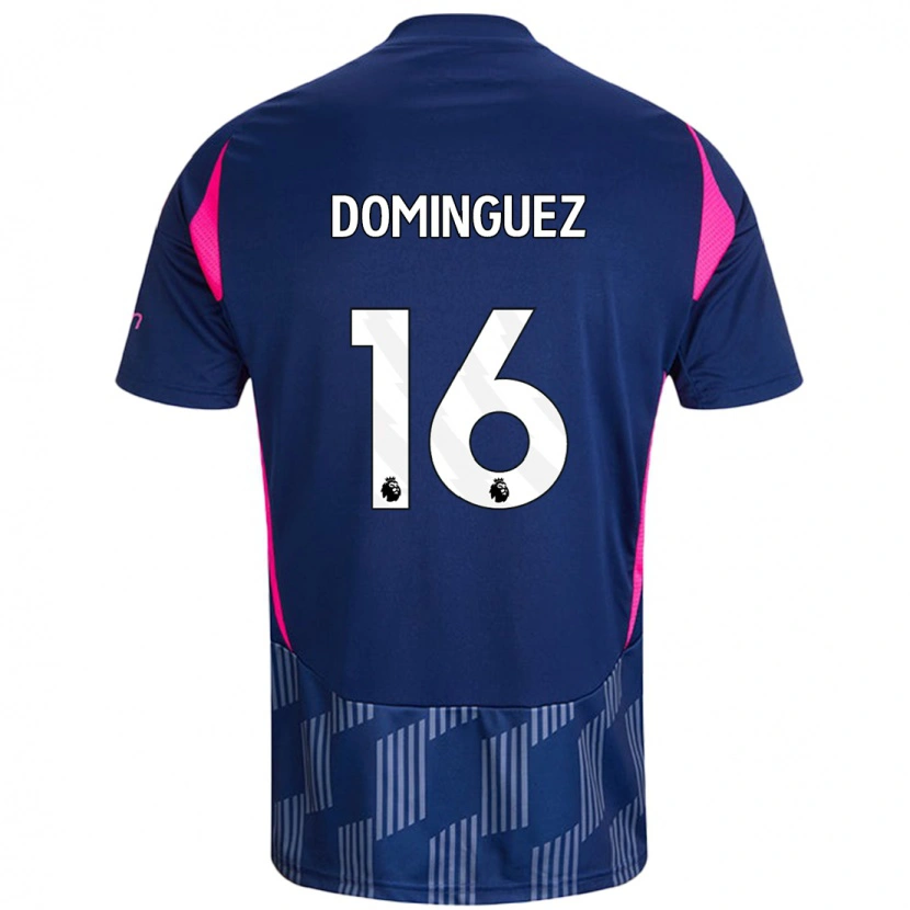 Danxen Hombre Camiseta Nicolás Domínguez #16 Azul Real Rosa 2ª Equipación 2024/25 La Camisa