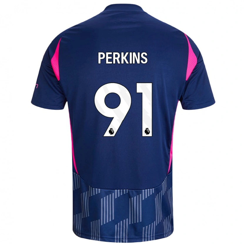 Danxen Hombre Camiseta Jack Perkins #91 Azul Real Rosa 2ª Equipación 2024/25 La Camisa