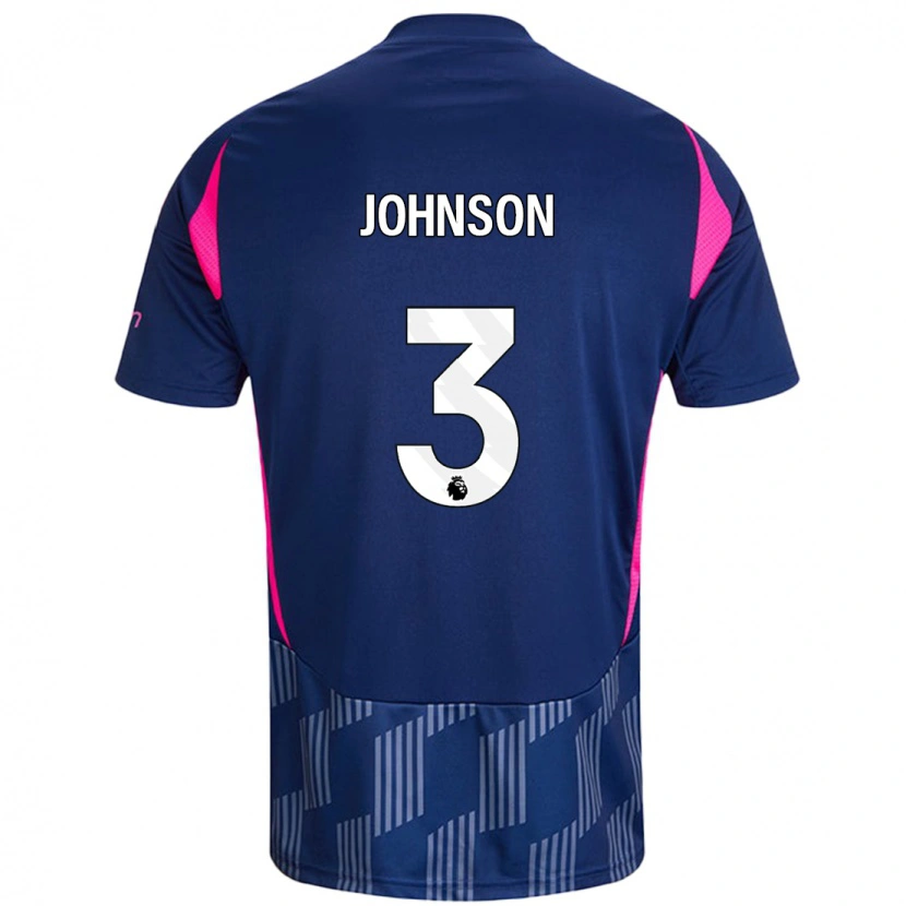 Danxen Hombre Camiseta Nat Johnson #3 Azul Real Rosa 2ª Equipación 2024/25 La Camisa