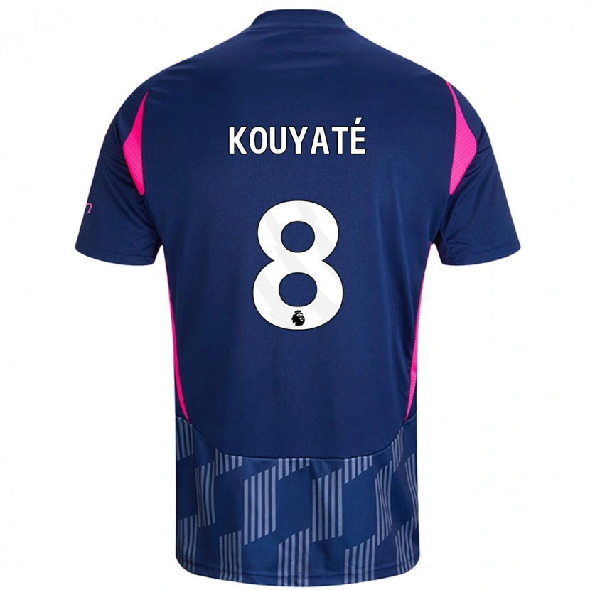 Danxen Hombre Camiseta Cheikhou Kouyaté #8 Azul Real Rosa 2ª Equipación 2024/25 La Camisa