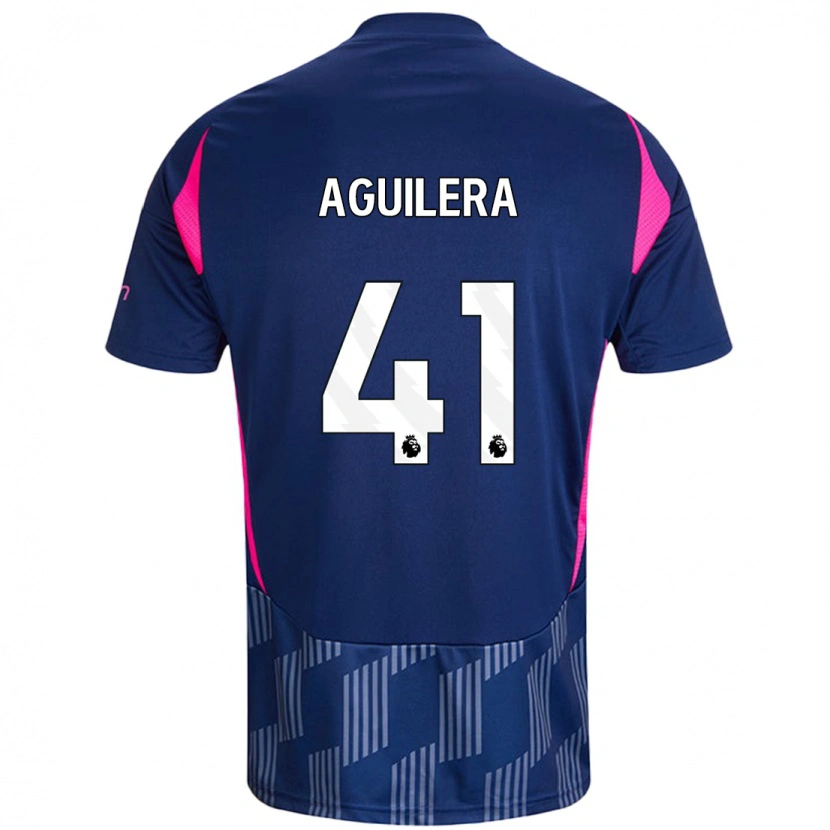 Danxen Hombre Camiseta Brandon Aguilera #41 Azul Real Rosa 2ª Equipación 2024/25 La Camisa