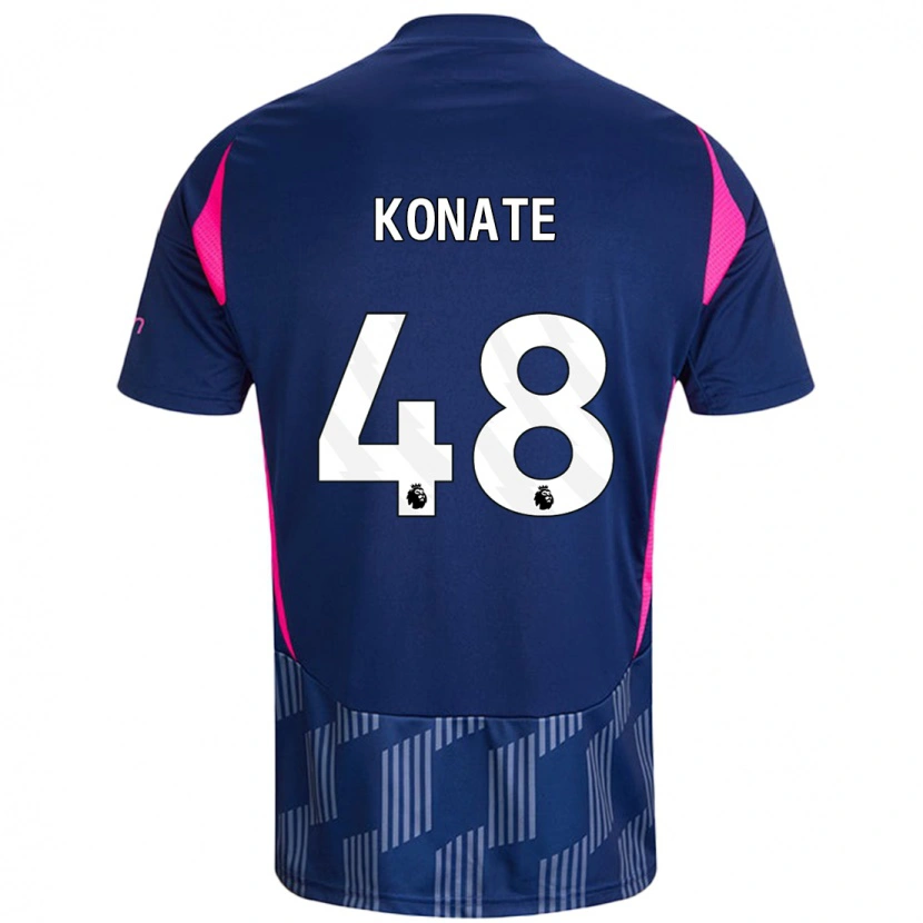 Danxen Hombre Camiseta Ateef Konaté #48 Azul Real Rosa 2ª Equipación 2024/25 La Camisa