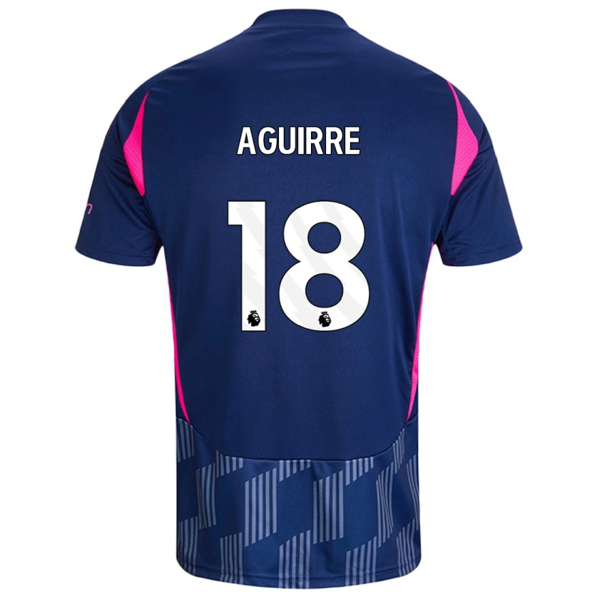 Danxen Hombre Camiseta Aja Aguirre #18 Azul Real Rosa 2ª Equipación 2024/25 La Camisa