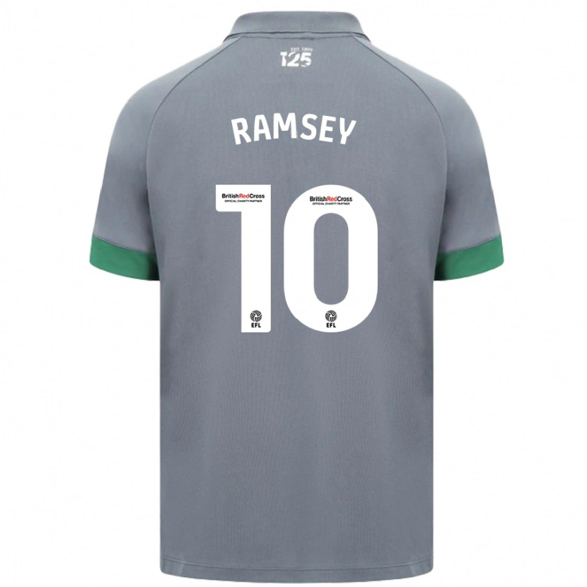 Danxen Hombre Camiseta Aaron Ramsey #10 Gris Oscuro 2ª Equipación 2024/25 La Camisa