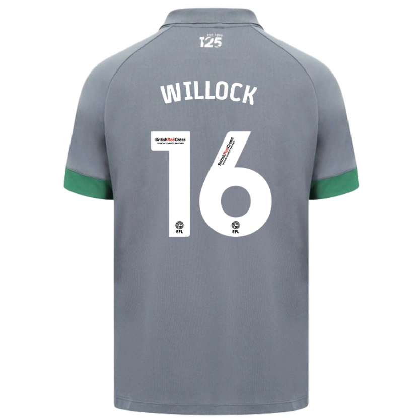 Danxen Hombre Camiseta Chris Willock #16 Gris Oscuro 2ª Equipación 2024/25 La Camisa