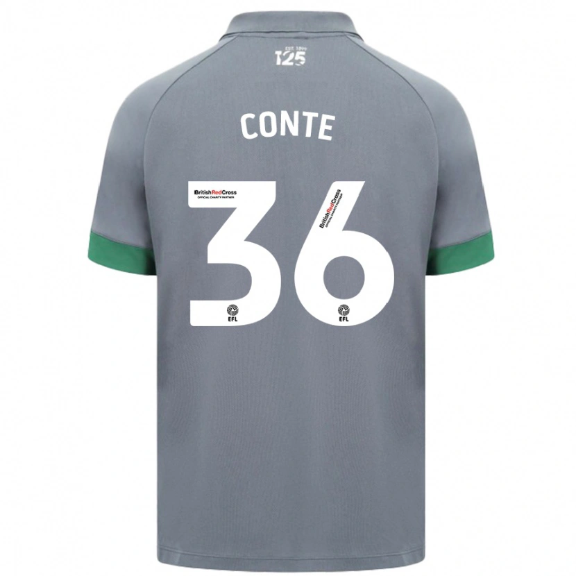 Danxen Hombre Camiseta Raheem Conte #36 Gris Oscuro 2ª Equipación 2024/25 La Camisa