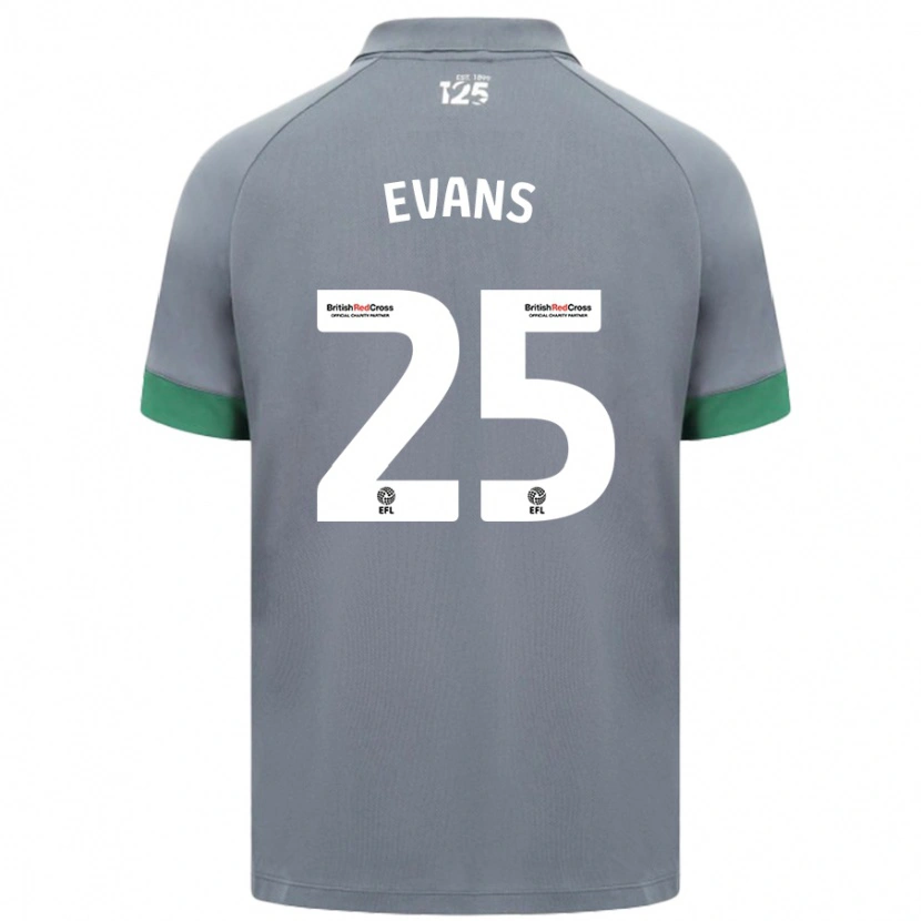 Danxen Hombre Camiseta Kieron Evans #25 Gris Oscuro 2ª Equipación 2024/25 La Camisa