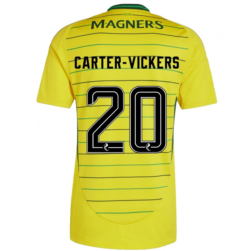 Danxen Hombre Camiseta Cameron Carter-Vickers #20 Amarillo 2ª Equipación 2024/25 La Camisa